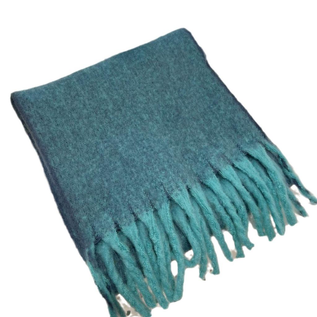 Outer Fringed Shawl Autumn and Winter New Mohair Scarf Women's Warm and Comfortable Versatile Soft Waxy Scarf Men's European and American