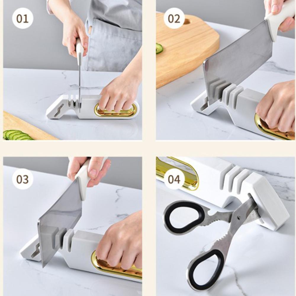 4-in-1 Cutter Sharpener With 4-Step System Kitchen Quick Sharpener For Scissors