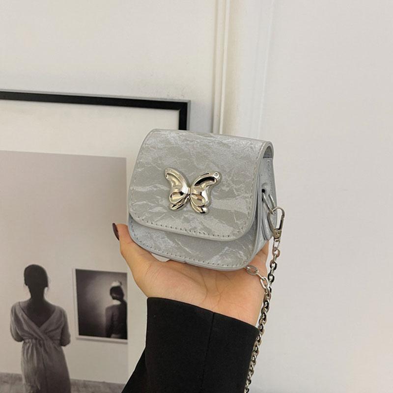 

Мини-сумка-бабочка с цепочкой, маленькая женская сумка через плечо 2024 года, сумка-помада с цепочкой серый