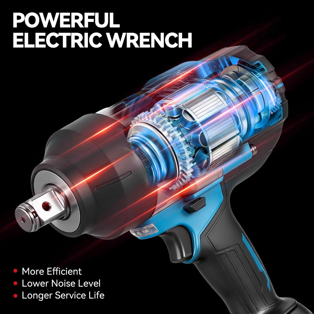 ONEVAN Torque Brushless Electric Impact Wrench 3/4 Inch 8 Gears Cordless Wrench Power Tools For Makita 18V Battery