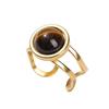 1Pcs Men's and Women's Crystal Agate Ring, Stainless Steel Ring, Retro and Simple Finger Ring