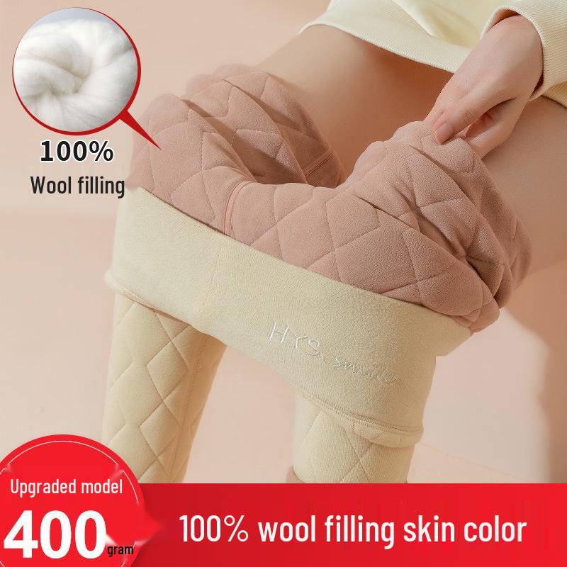 

Cozy Women s Plus-Size Thickened Cotton Base Layer Pants with Velvet Lining for Autumn and Winter XL 100-125 lbs