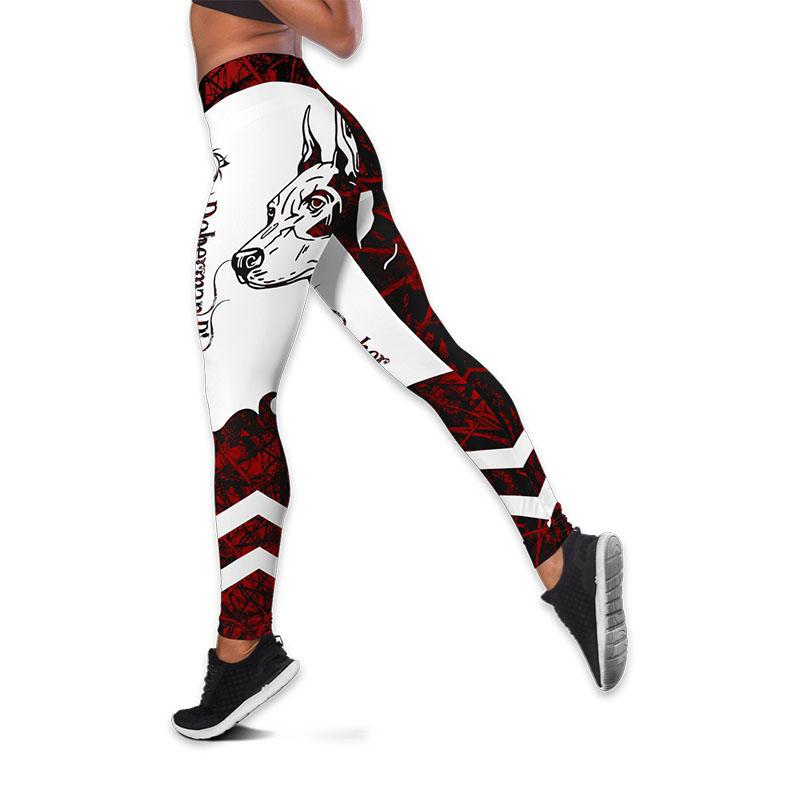 Buy Women Fashion Doberman Pinscher Print Yoga Pants Plus Size Silm
