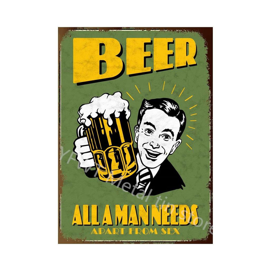 Retro Car Beer Vintage Metal Tin Sign Poster  Perfect for Bar Cafe Kitchen Balcony Decor  Classic Wall Signs for Home Decor
