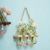 Retro Glass Wall-Mounted Hydroponic Vase with Light - Simple Decorative Ornament for Bedroom & Living Room