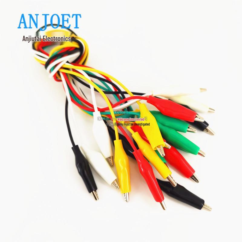 10-Piece Set of Large/Medium/Small Double-Ended Colored Alligator Clip Test Leads