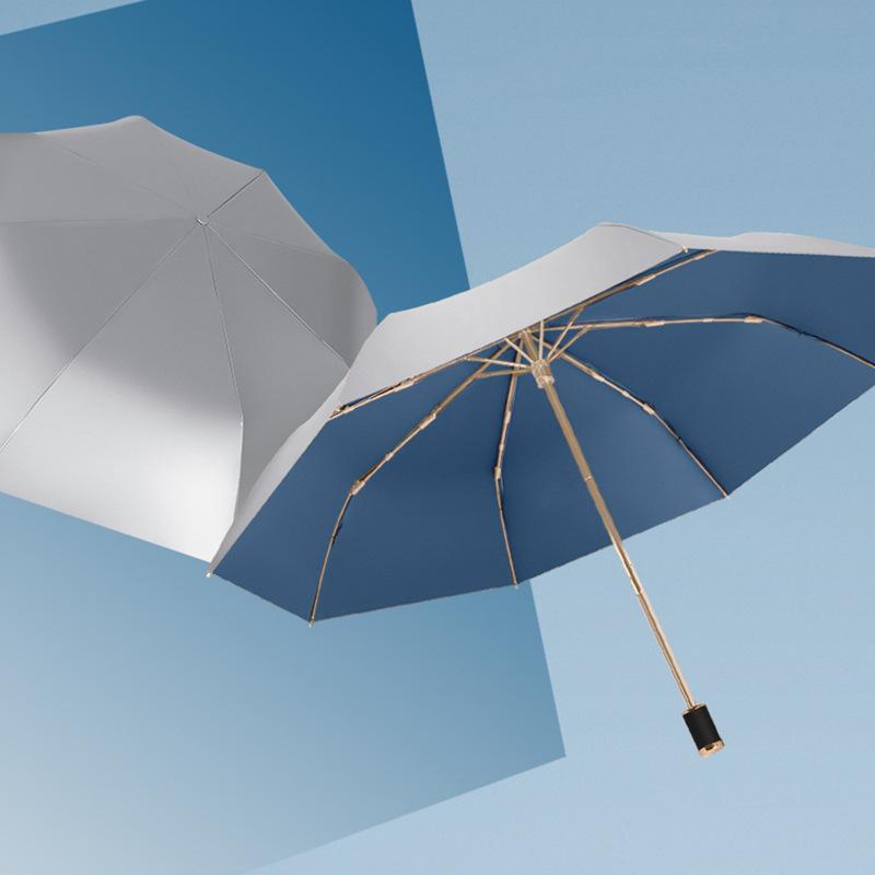 

Парасолька від сонця з захистом від УФ-променів UPF50+ для жінок, потовщена тканина з титановим срібним покриттям, маленька сонцезахисна складна парасолька від дощу metal-fiber composite&8K