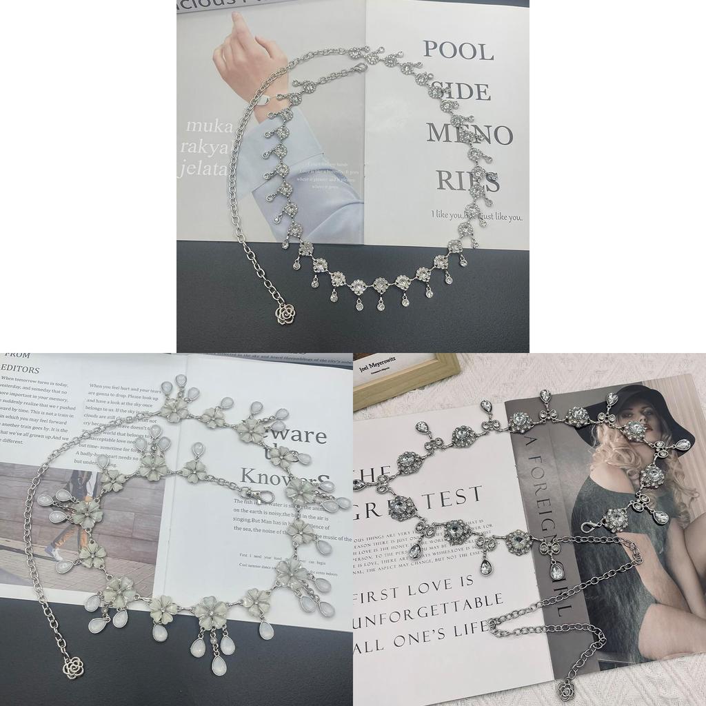 Metallische Kettengürtel für Damen mit Quasten und Strasssteinen Sommer Modeaccessoire