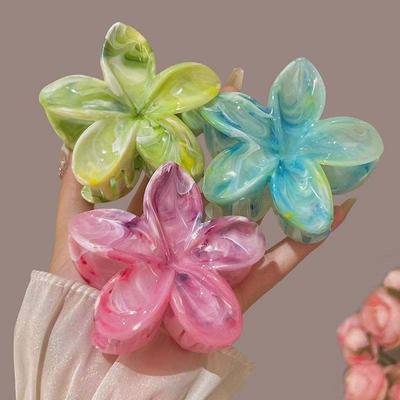 Moda Mulheres Férias na Praia Boêmia Ovo Flor Presilhas de Cabelo Elegante Flor Grande Garra de Cabelo Grampo de Cabelo Mulheres Meninas Acessórios