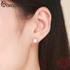 BAMOER New Arrival 925 Sterling Silver Cute Cat Ears Big Stone Small Stud Earrings for Women Fashion Earrings Jewelry