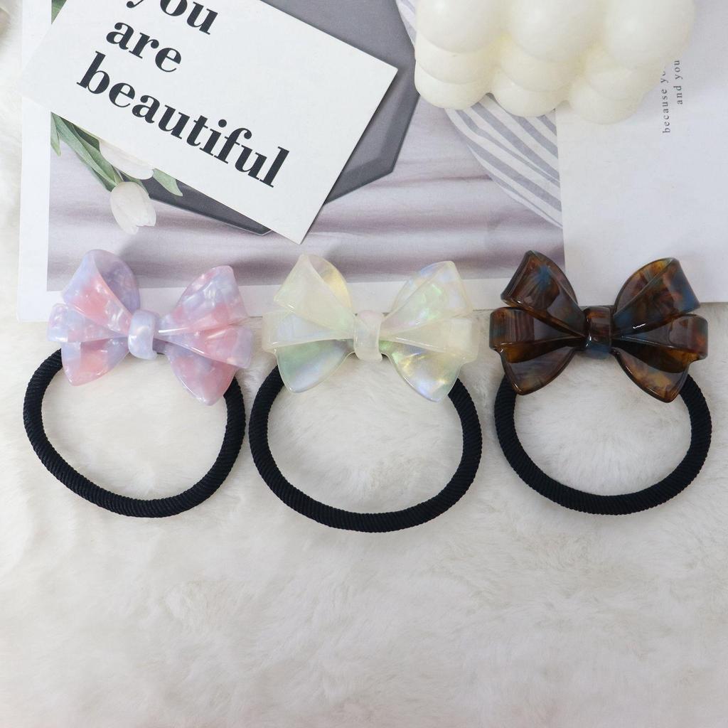 Nan Rui Three-Layer Acetate Bow Hair Tie - Cute & Elastic Hair Accessory