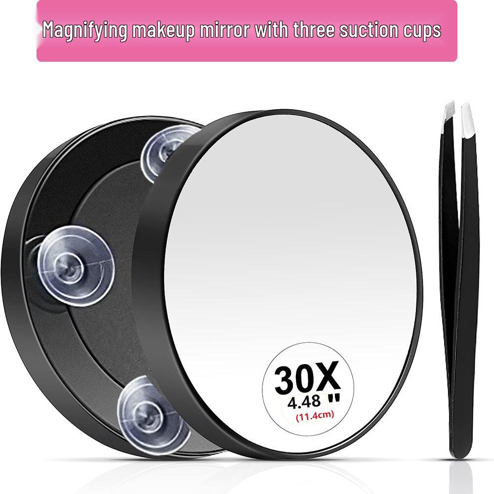11cm Suction Cup Magnifying Makeup Mirror 10x 30x for Pimple Extraction, Blackhead Remover & Beauty Tool, HD Clarity.