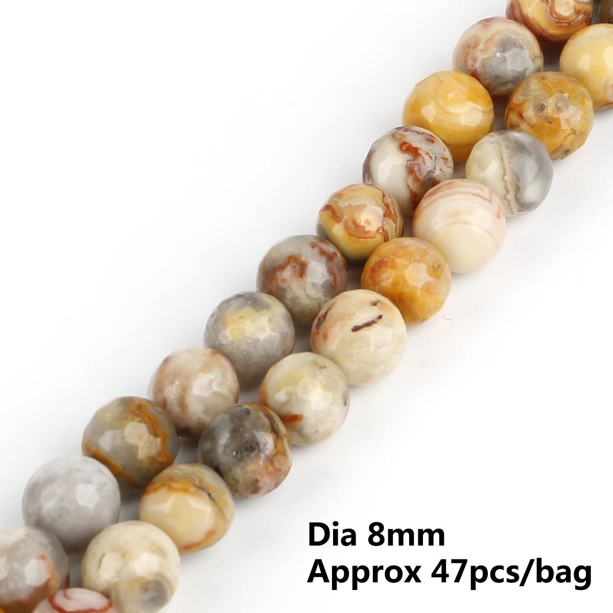 

Натуральный камень сумасшедший агат, граненые круглые свободные бусины, нить 15 дюймов, 4, 6, 8, 10 мм, размер на выбор для изготовления ювелирных изделий 8mm 47pcs