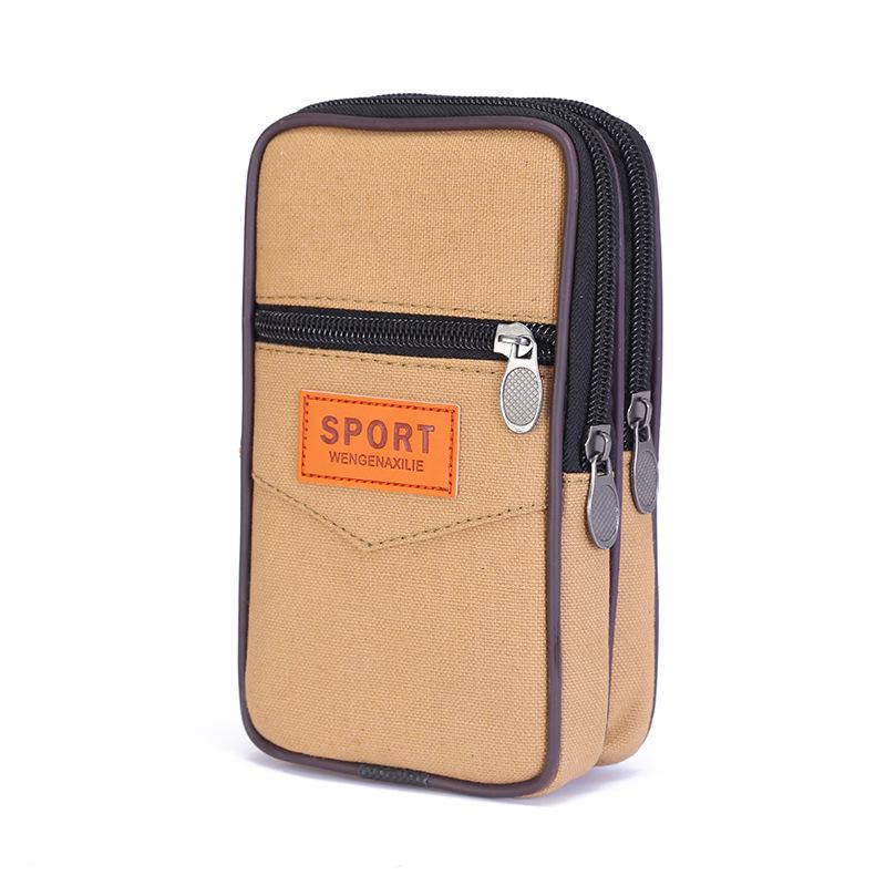 Canvas Reißverschluss Hüfttasche - Unisex, Handy- & Geldbörsenhalter für Laufen oder Bau