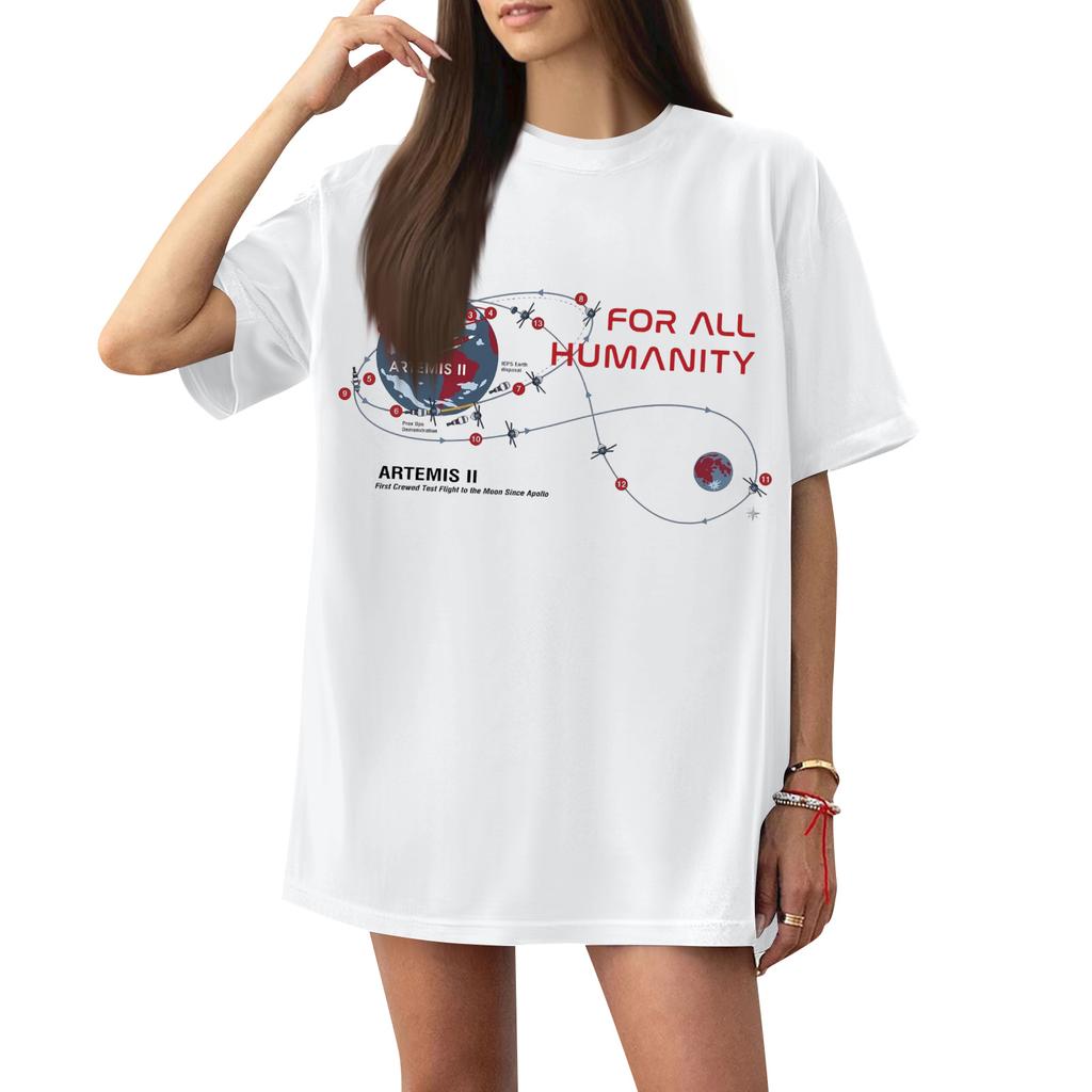 Women's Casual Printed T-Shirt Round Neck Pullover Short Sleeve Top