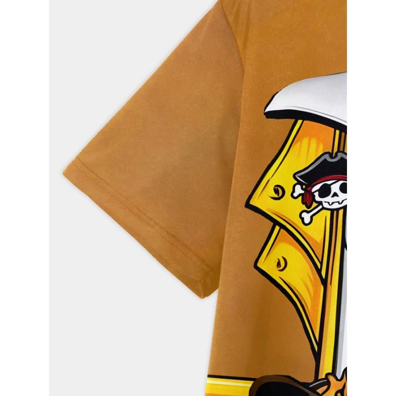 Pirate Captain T-shirt for a Boy Child Tee Shirt Children Children's Blouse 2024 Kids Spring Clothes Tops Baby Summer Clothes