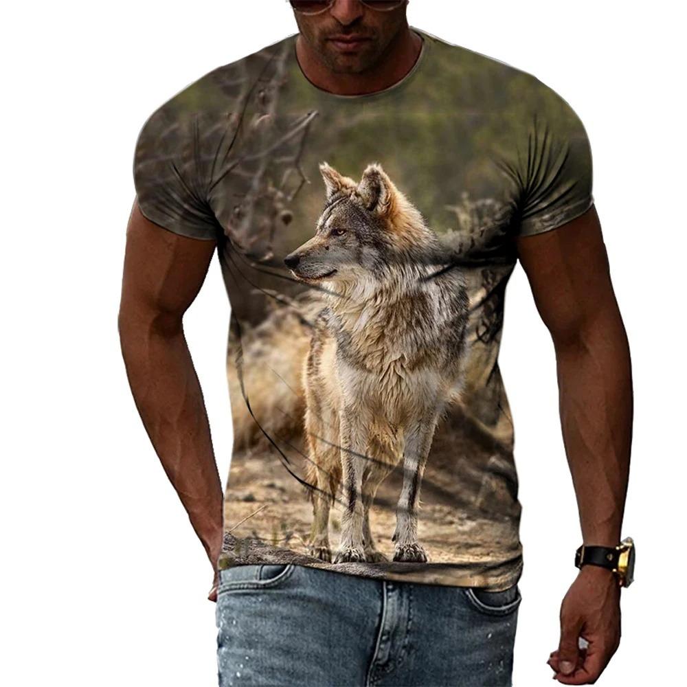 3D Casual Wolf Print T Shirt Men Women Summer Animal Tee Man O Neck Short Sleeve Loose Tops Breathable Couples T Shirts