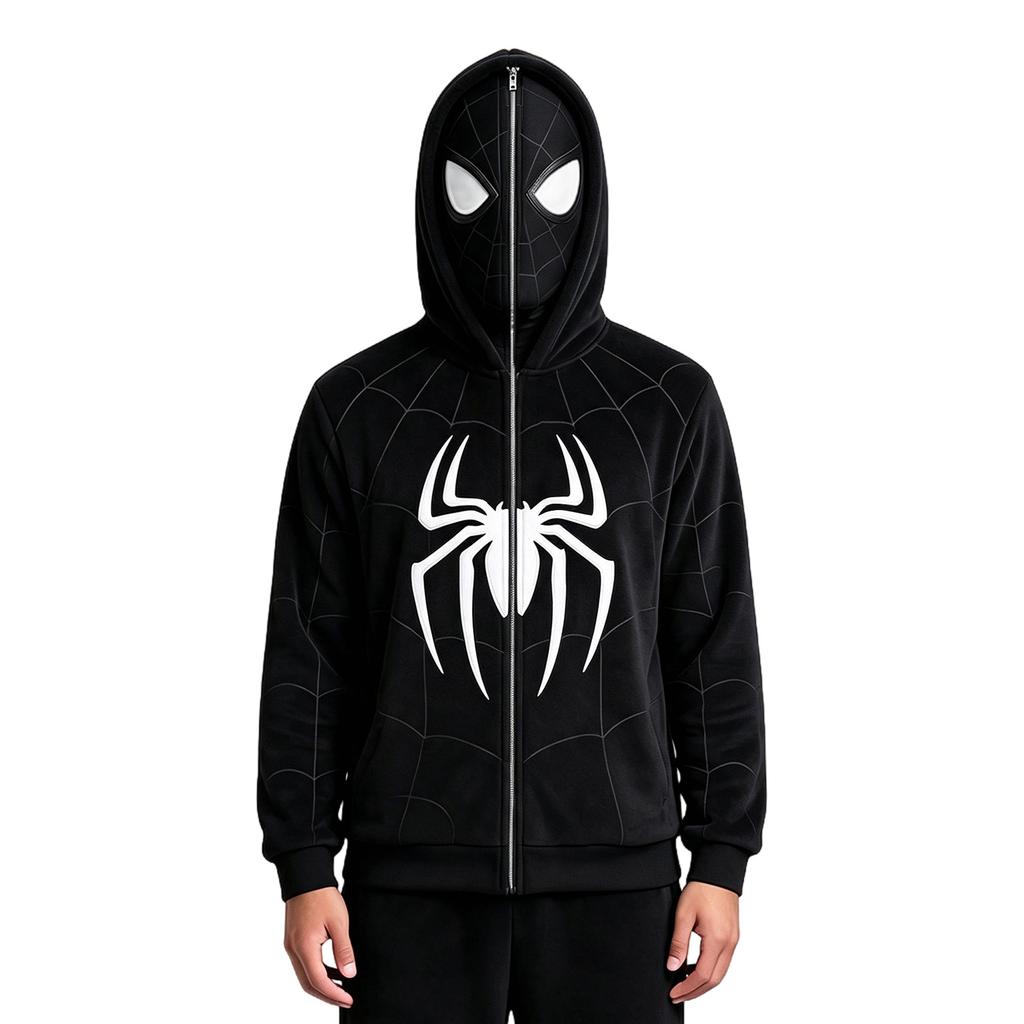 Halloween Printed Long Sleeve Zip-Up Hoodie for Casual Wear