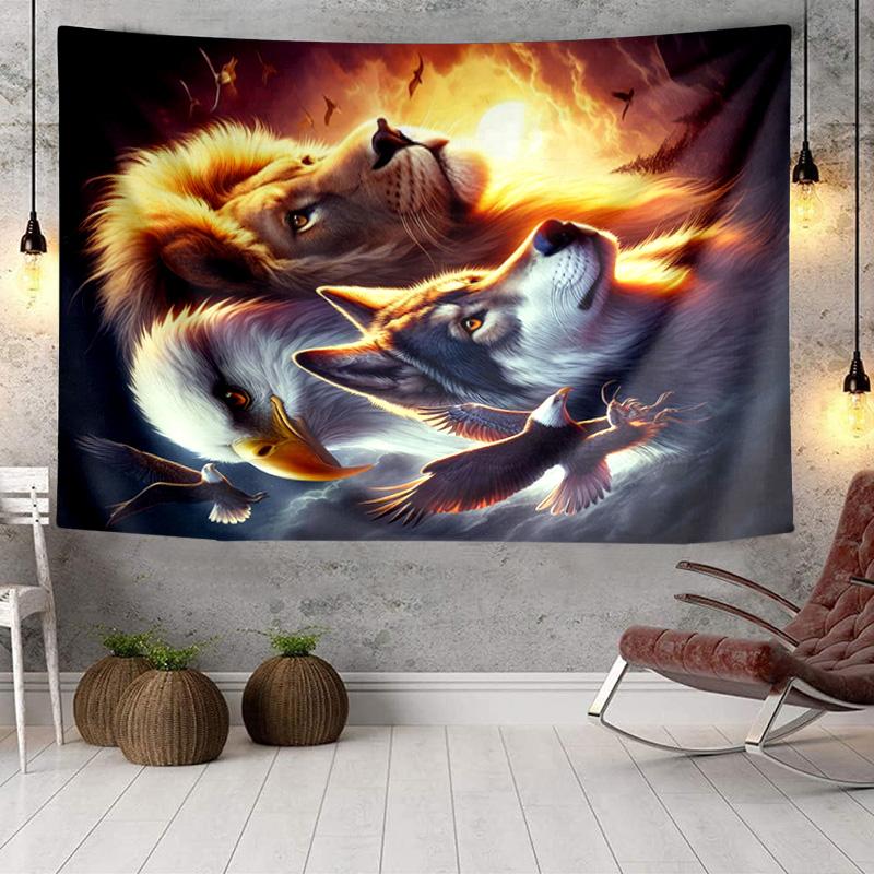 Night Owls In The Moonlight Tapestry Room Decoration Wall Hanging for Living Room Bedroom, dormitory, Birthday and Christmas gifts