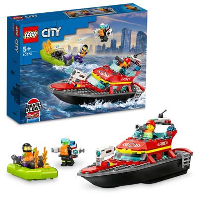LEGO City Fire Rescue Boat Toy Present Birthday Block Educational Christmas Boys Girls Children 5 Years Old 6 Years Old 7 Years Old 8 Years Old City