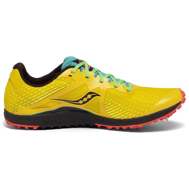 SAUCONY Kilkenny XC8 Spike Lace-Up Mesh Cushioning Non-Slip Lightweight Low-Top Running Shoes Women Sneaker Yellow Black S19068-10