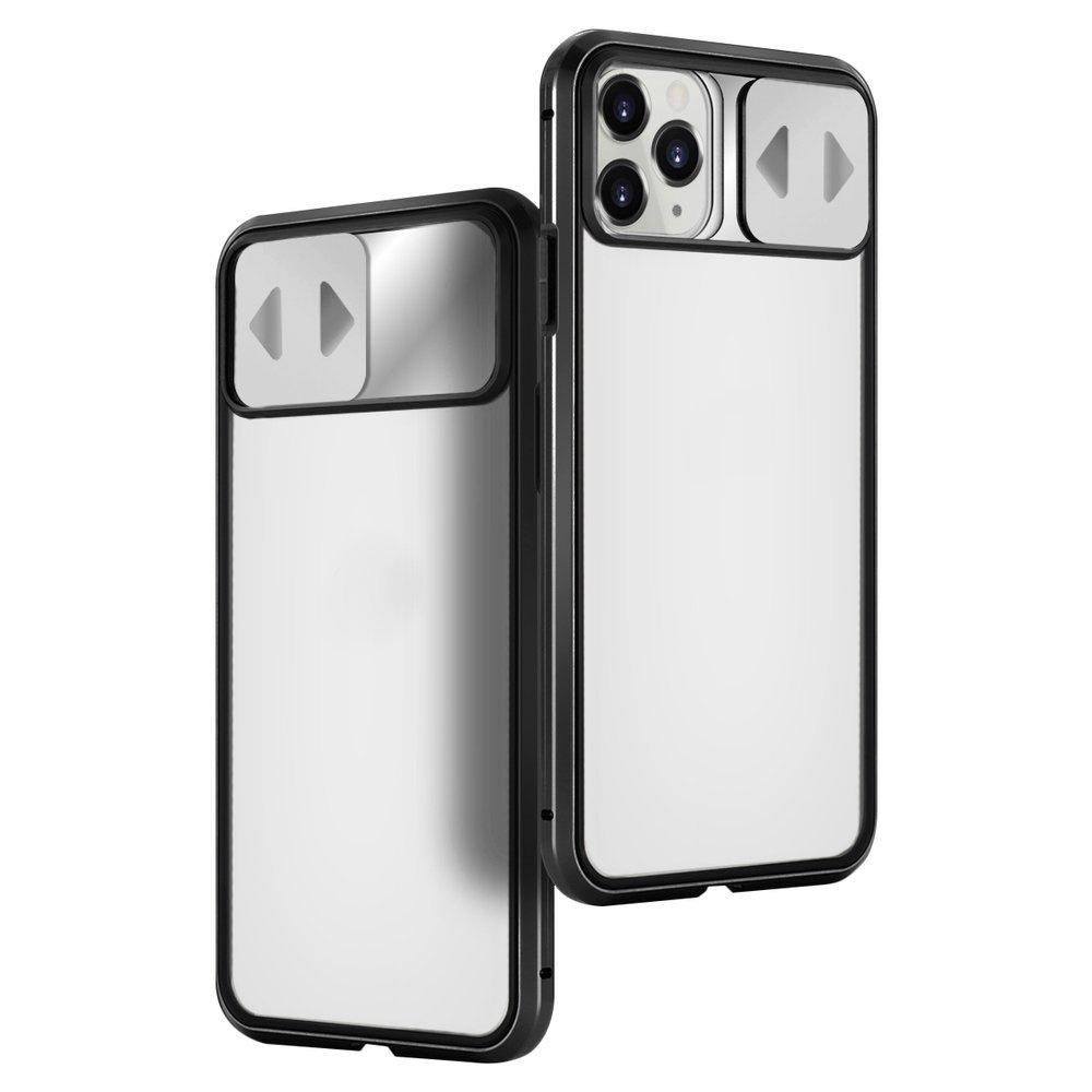 Wozinsky 360° Magnetic Cam Slider Case with Screen Glass & Camera Protection for Huawei P40 - Black