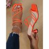 New summer fashion versatile strap high-heeled sandals elegant and simple solid color square head thick heel open-toed women's shoes