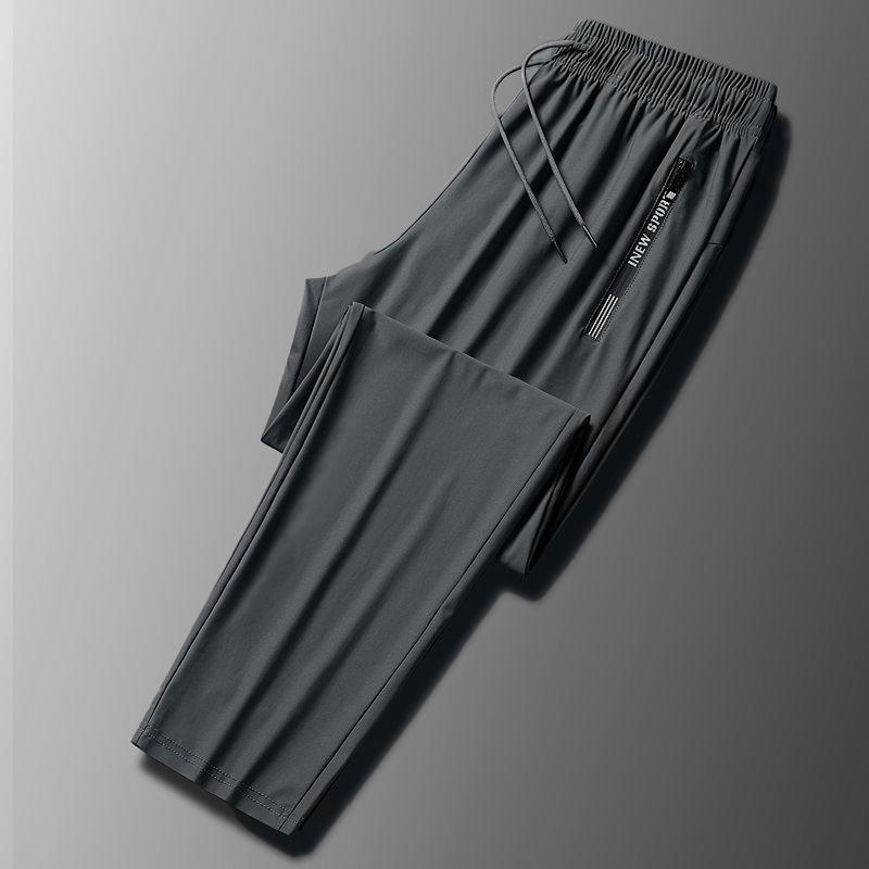 

Беговые брюки Летние дышащие Фитнес Спортивные брюки Джоггинг Повседневные Спортивные брюки Мужские Ультратонкие Ледяной шелк Прохладные брюки M темно серый