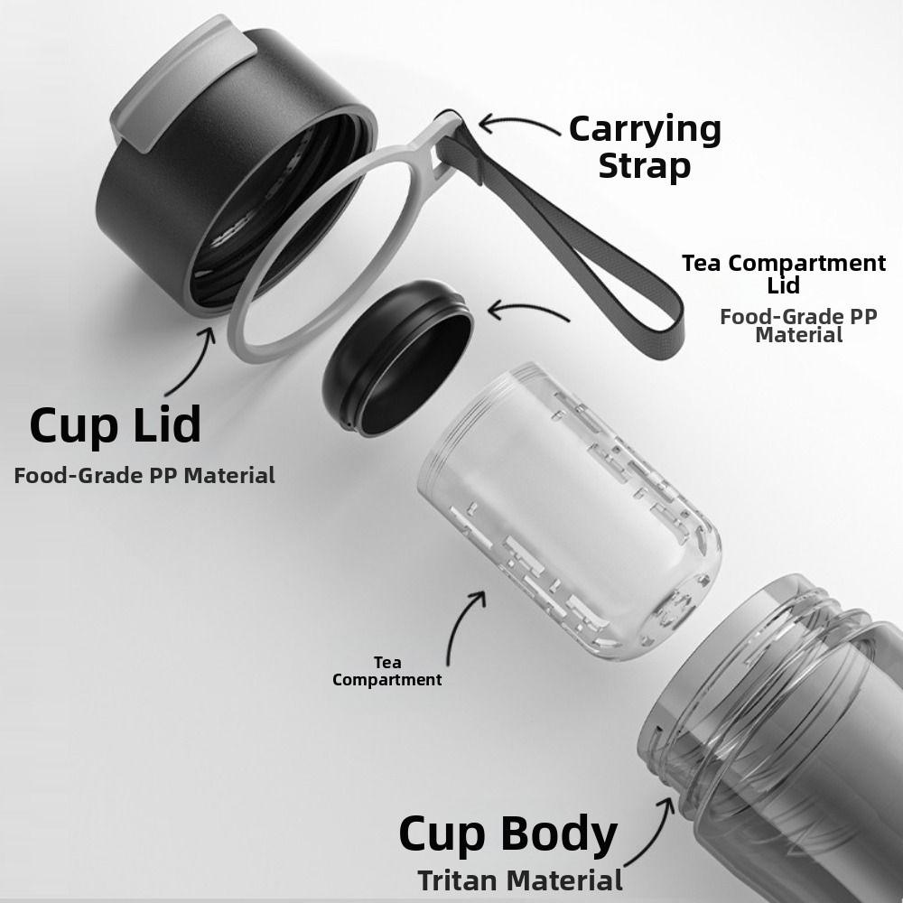 Tritan Material Portable Water Bottle Large Capacity Tea Cup with Filter  Tea Brewing