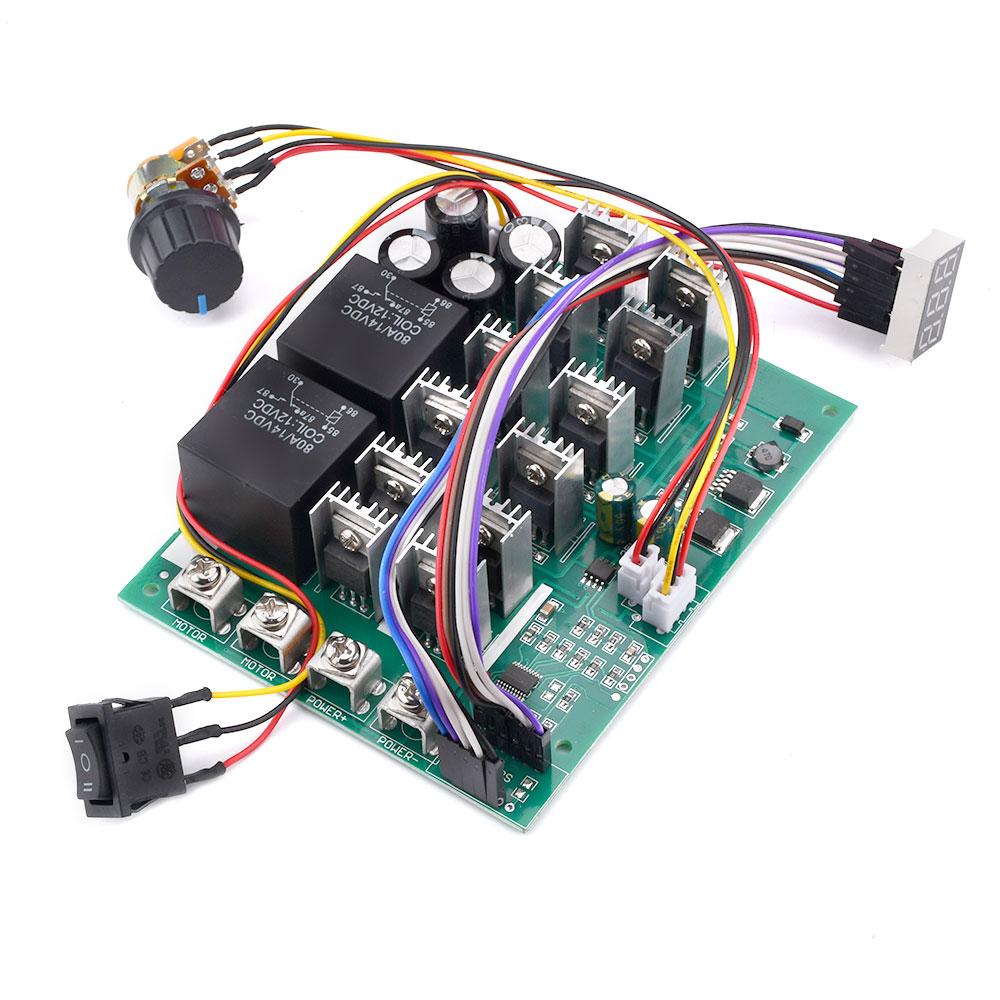 DC10-55V 60A Motor Drehzahlregler Bidirektional Vorwärts und Rückwärts Digitalanzeige Motor Drehzahlregelmodul mit Schalter