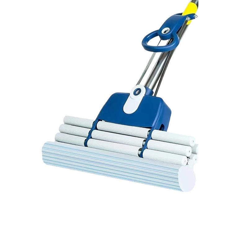 PVA Mop with Thickened Pole - Large Area Water Absorption & Hands-Free Cleaning for Households