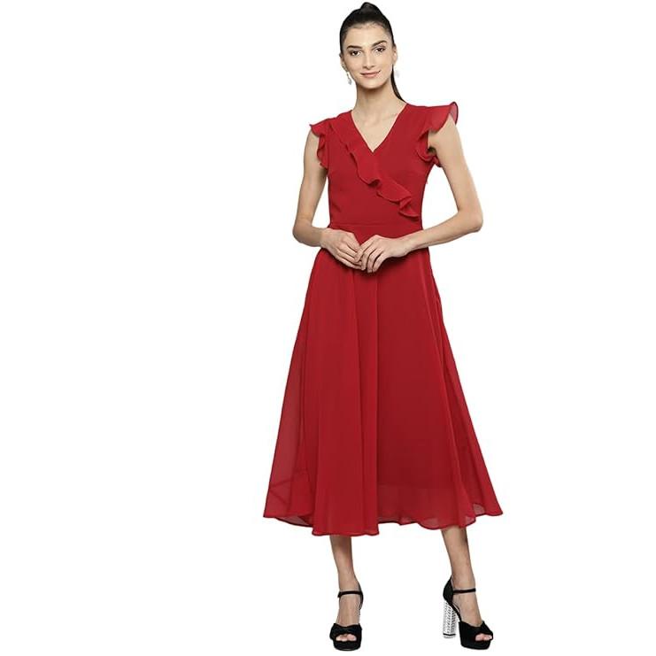 @ Indian Traditional Harpa Dress Maroon Color For Girls UKZQ395 50%off