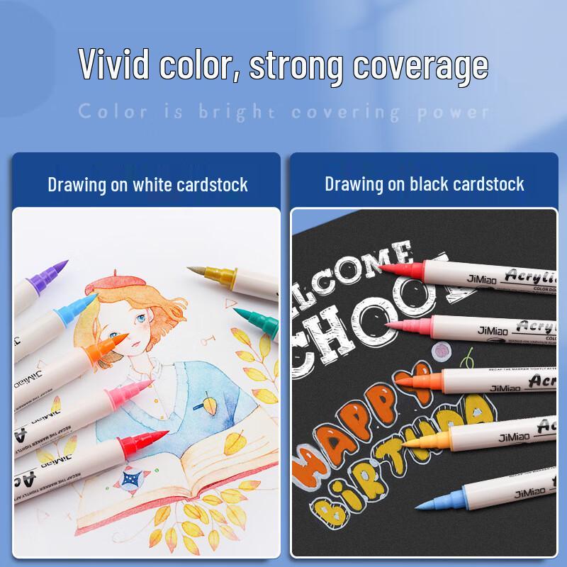 Jiamo White Double-Ended Acrylic Highlighter Pen Set