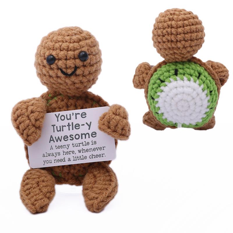 Handmade Crochet Animals Cute Turtle Inspirational Gifts for Women Birthday Emotional Motivational Turtle Christmas Gifts