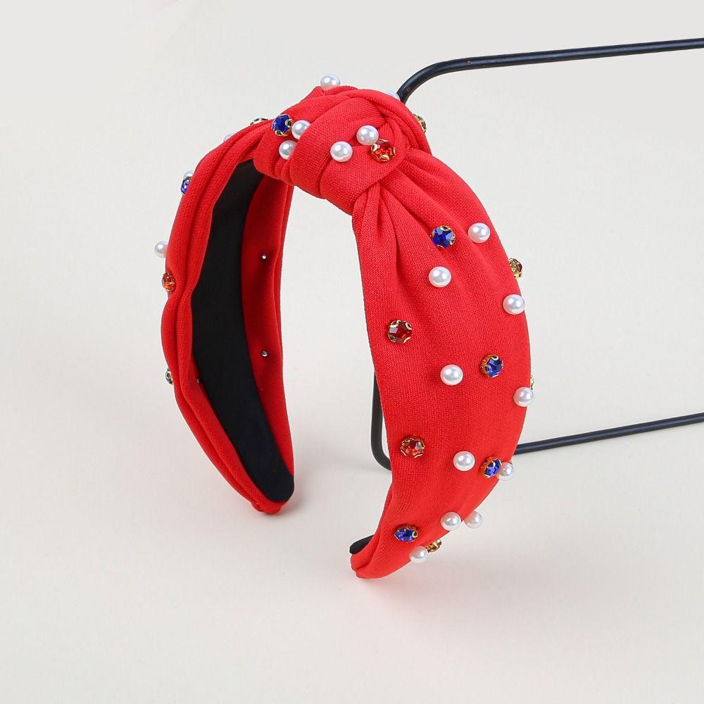 Crystal Bow Headband Wide Pearl Headbands Fashionable Rhinestone Headband  Hair Accessories