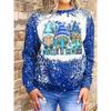 Women's Christmas 3D Printed Crew Neck Long Sleeve T-Shirt Fashion Versatile Breathable Trend Casual