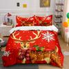 Christmas Reindeer with Scarf Bedding Duvet Cover Set Duvet Cover Pillowcases  (1*Duvet Cover 2*Pillowcases, Without Duvet Insert)