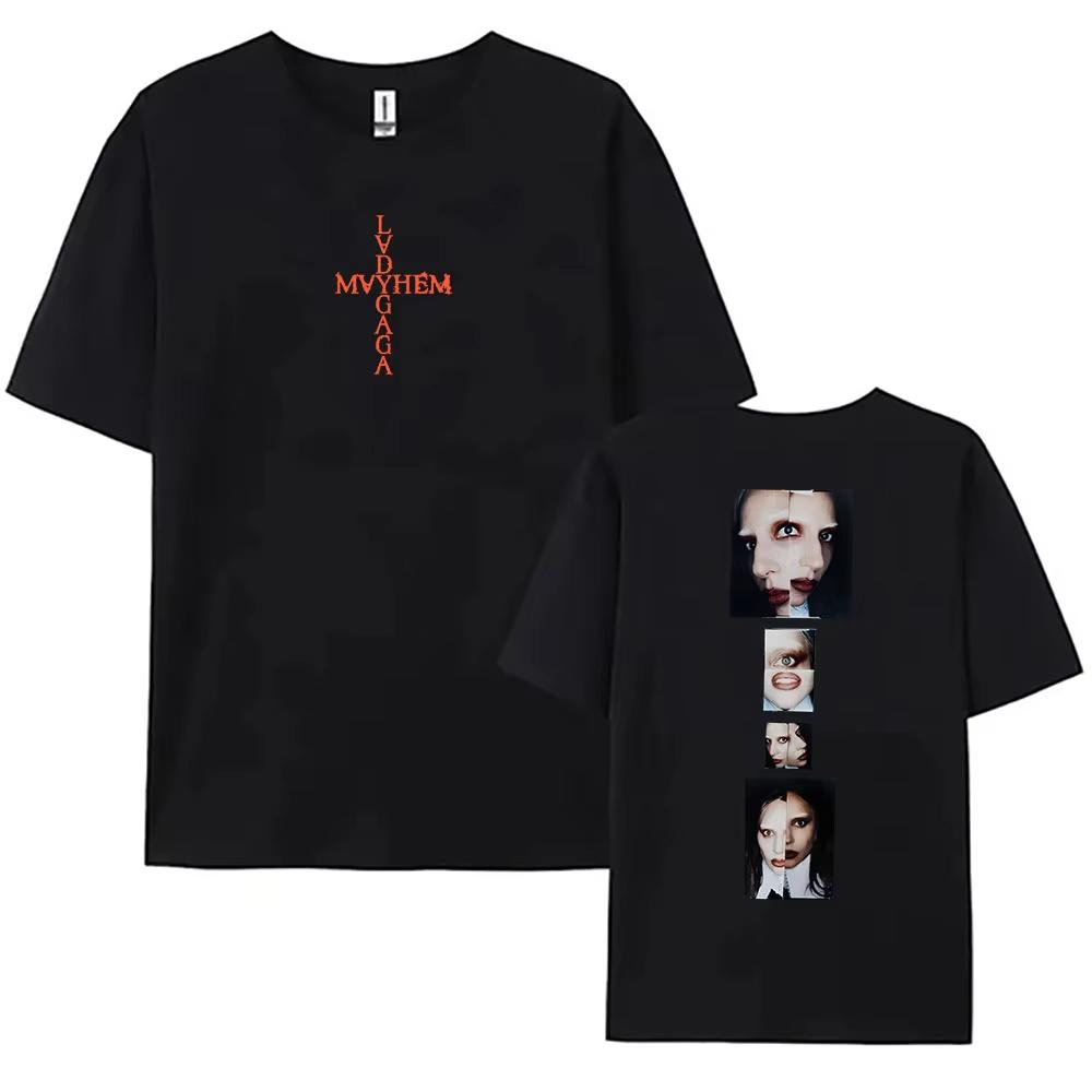 2026 new Unisex Streetwear MayhemAlbum Fashion Tshirts Lady Gaga Singer Printing T-shirt Cotton  Short Sleeve Tees Women
