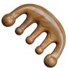 One Piece Gold Sandalwood Five-Tooth Massage Comb for Head and Meridian Stimulation.