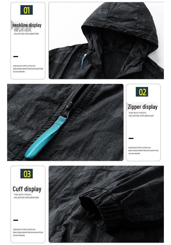 2026 Men's Summer Sun Protection Sports Set: Hooded Jacket & Shorts