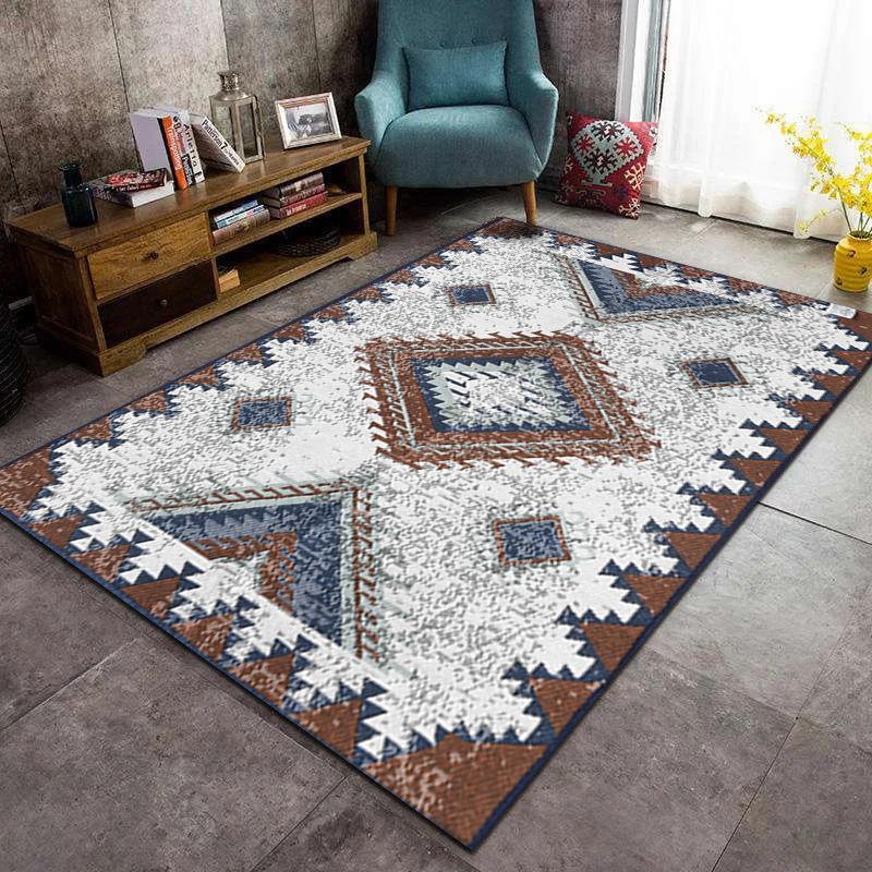 1PC American Retro Persian Carpet Large Area Non-Slip Living Room Sofa Rug Bedroom Study Cloakroom Floor Mat Home Decoration