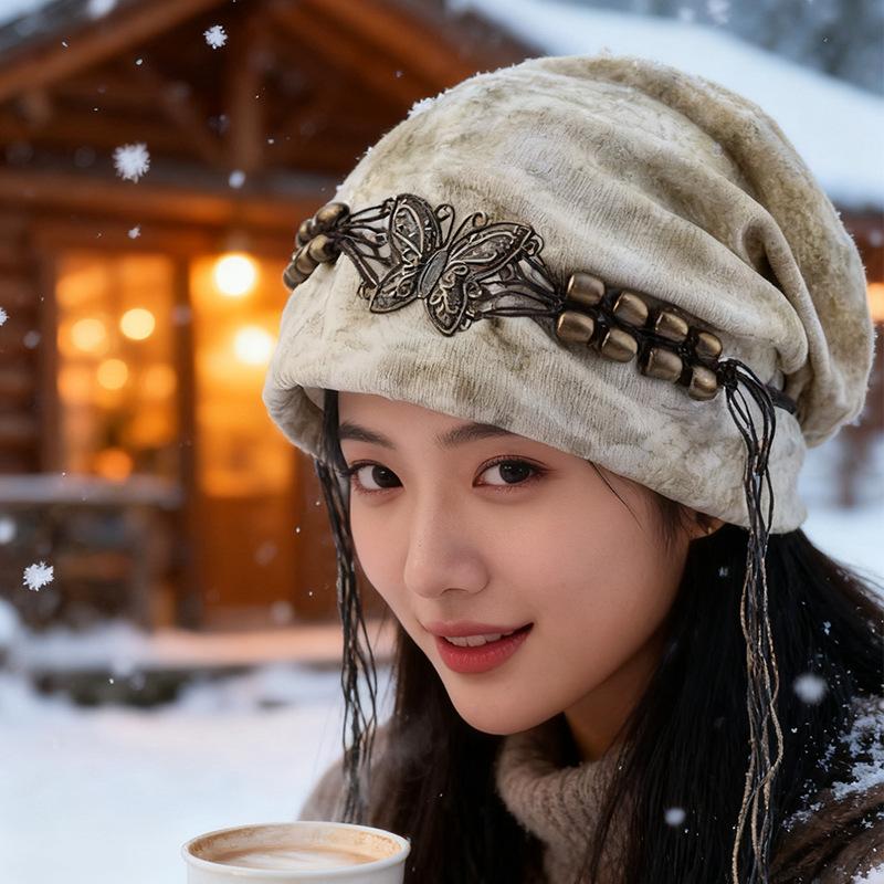

High-quality wasteland wind ear protection hat versatile, showing the face, small sweet and cool, baotou cold hat tide M（56-58cm）