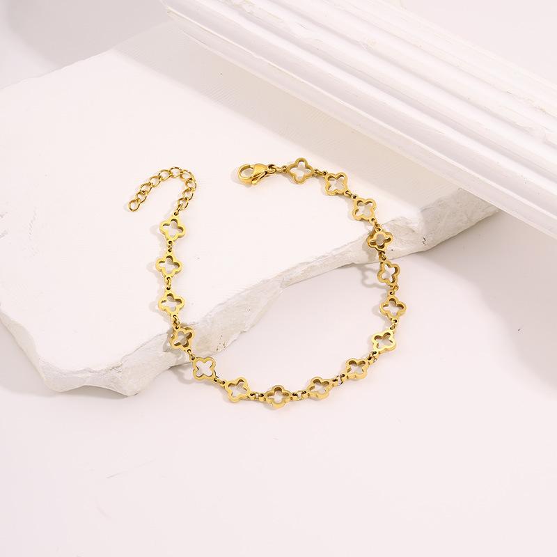 European and American light luxury high-end gold bracelet girls fashion trend high value titanium steel bracelet does not fade jewelry