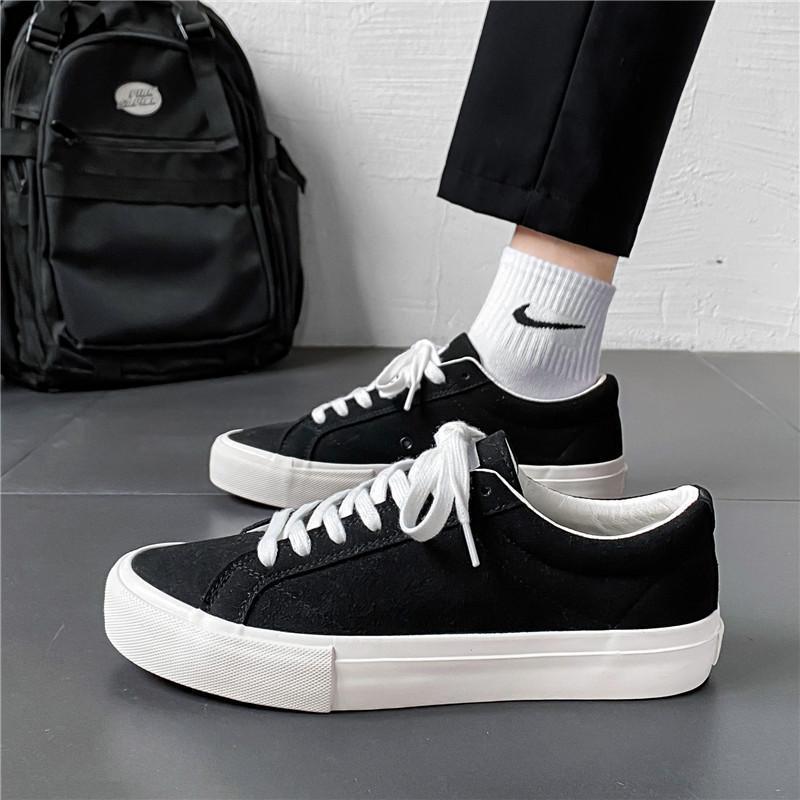 Black Canvas Men's Versatile Casual Shoes, Autumn 2025 Trend – Ideal for Spring and Fall