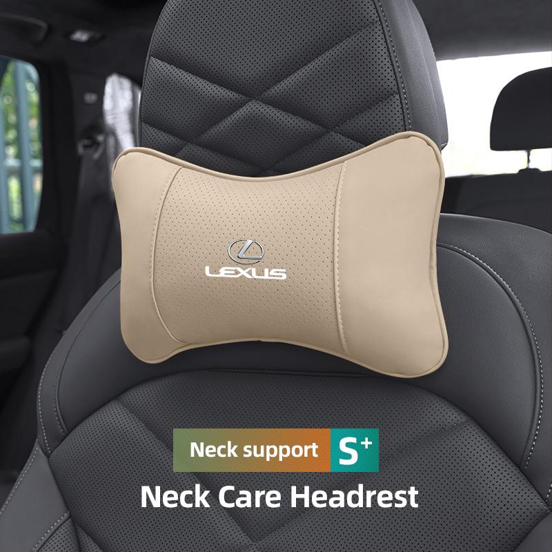 

Car Leather Headrest Seat Head Support Neck Pillow For Lexus F SPORT IS250 IS200 CT200h GS300 LS430 RX450h LX570 IS300 ES300h бежевый