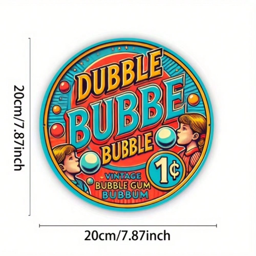 

Винтажная Ретро Металлическая Настенная Арт-Вывеска Тема Двойной Жвачки Яркие Цвета Декор Дома 20x20