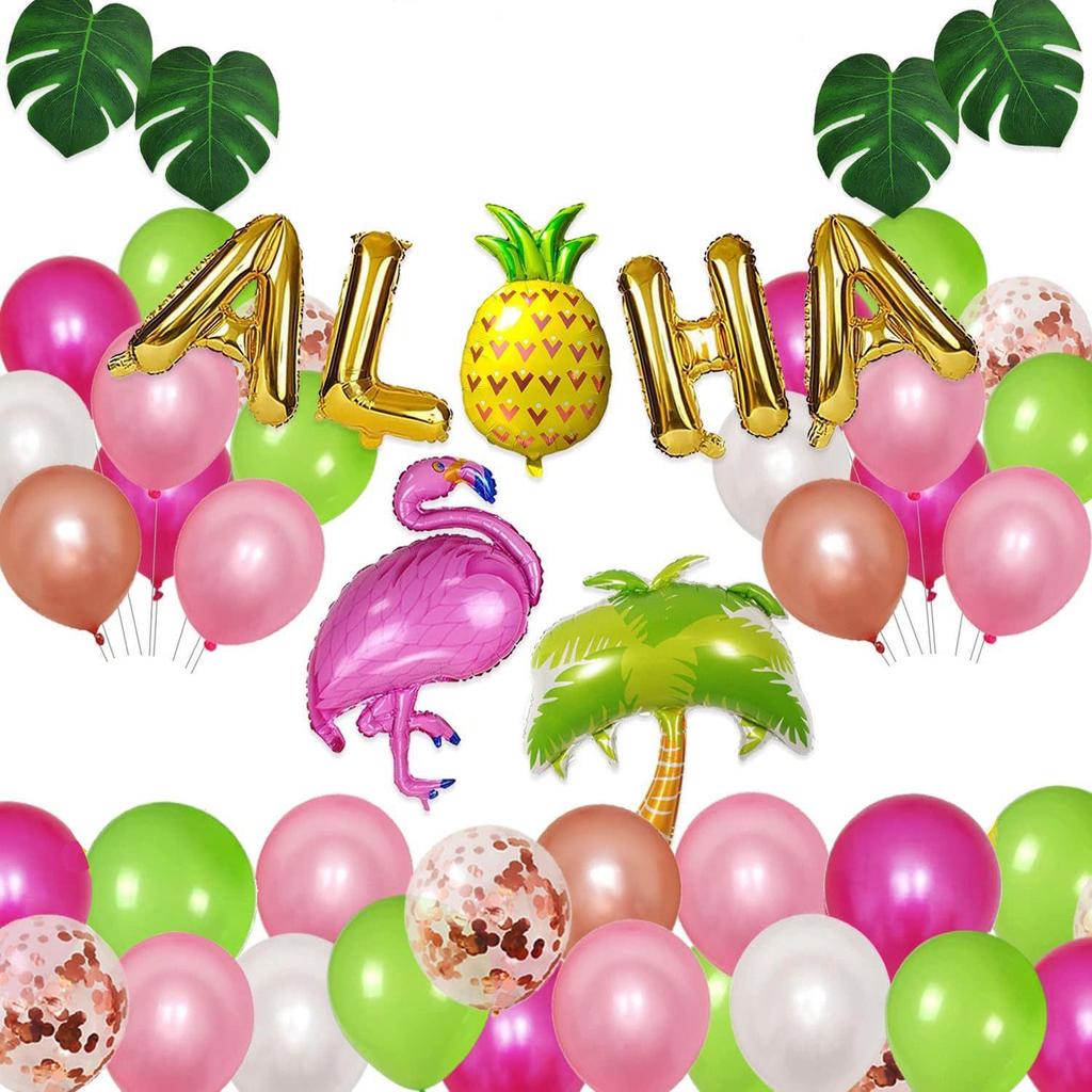 Flamingo & Pineapple Aloha Party Balloon Set for Birthday Decor
