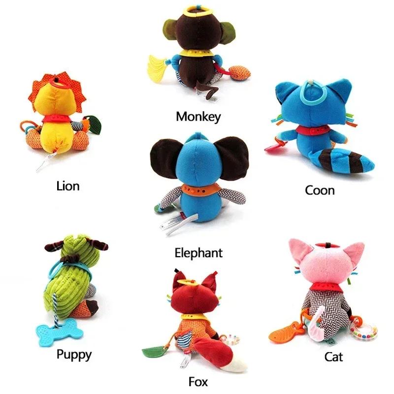 Baby Toys Plush Stuffed Rattle Toys Stroller Hanging Animals Bed Mobile Infant for Baby Toys 0 6 Months Peluche Sensorial Baby