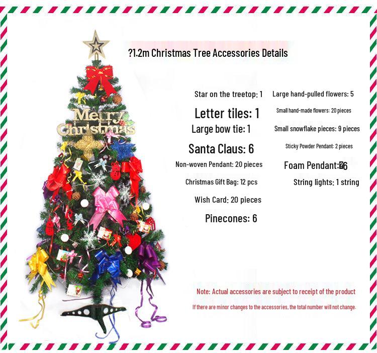 Christmas Tree Set with Lights: 1.2m, 1.5m, 1.8m for Mall & Hotel Decoration
