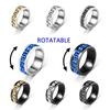 Punk Style Gear Rotating Anxiety Fidget Ring stainless stee Chain Spinner Rings For Men Rock Biker Wedding Party Jewelry